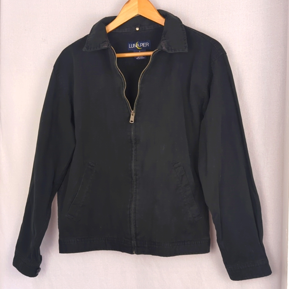 VINTAGE Luna Pier Men's Black Zip Up Workwear Style Jacket
